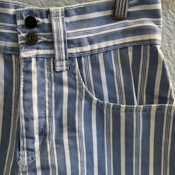 BDG Urban Outfitters Stripe Blue Denim Shorts - Picture 4 of 8